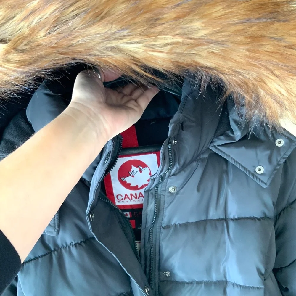 PLUS SIZE! Canada Weather Gear Parka Fur Hood Black Winter Coat Womens Size 1X